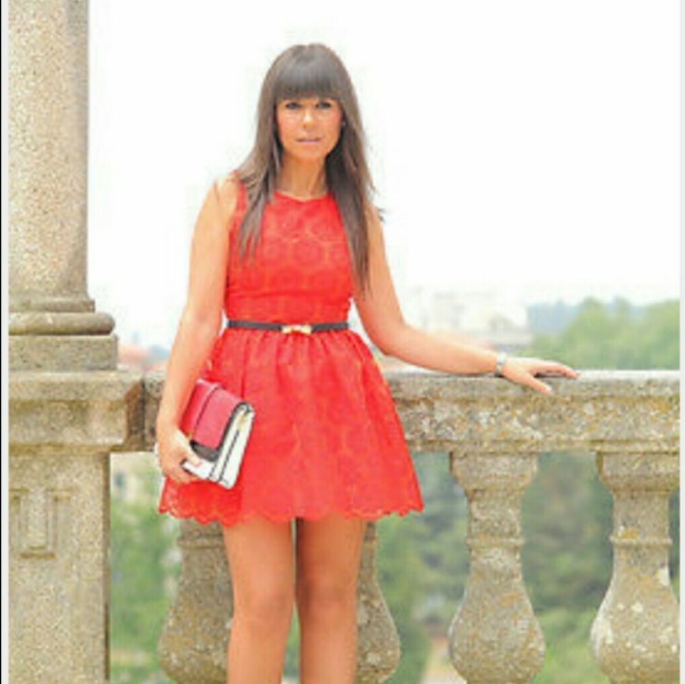 Zara red sheath party dress